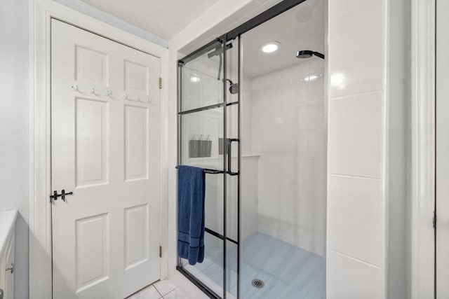 271 Haverhill St, North Reading, MA 01864 - bathroom with a stall shower and tile patterned floors
