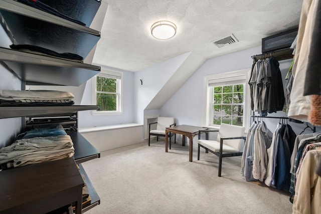 271 Haverhill St, North Reading, MA 01864 - carpeted bedroom featuring lofted ceiling and a textured ceiling