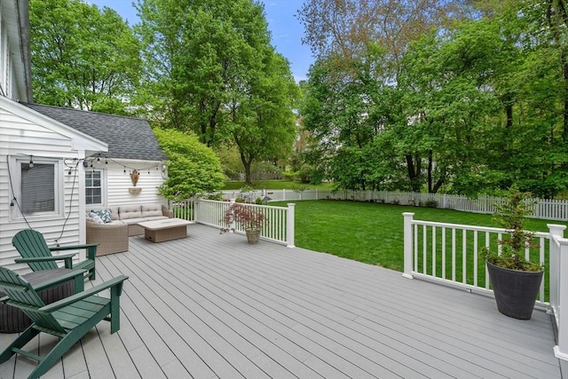 271 Haverhill St, North Reading, MA 01864 - wooden terrace featuring outdoor lounge area and view of scattered trees