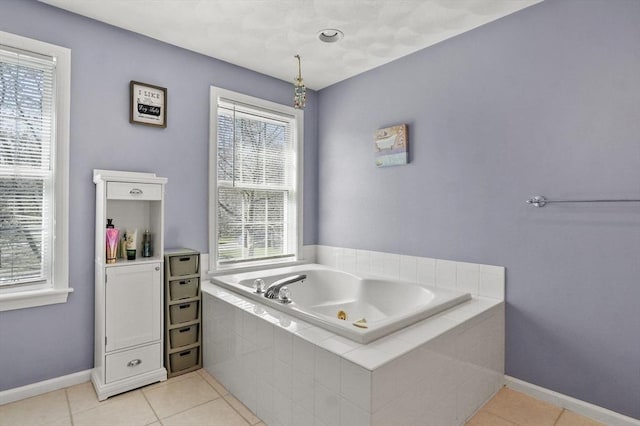 15 Whitewood Cir, Amesbury, MA 01913 - full bath with a garden tub, baseboards, and tile patterned flooring