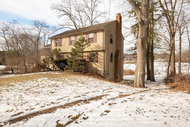 view of snow covered exterior