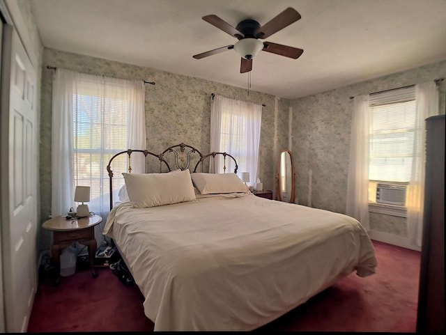 6 Cleveland Ave, Westfield, MA 01085 - bedroom with carpet, ceiling fan, and cooling unit