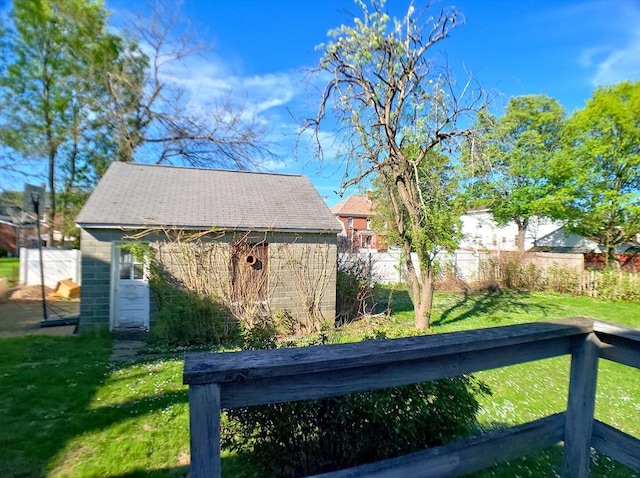 6 Cleveland Ave, Westfield, MA 01085 - view of yard featuring fence, an outbuilding, and a storage unit