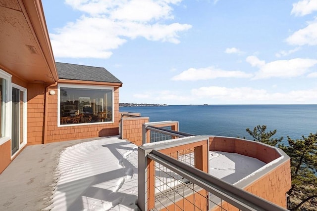 balcony with a water view