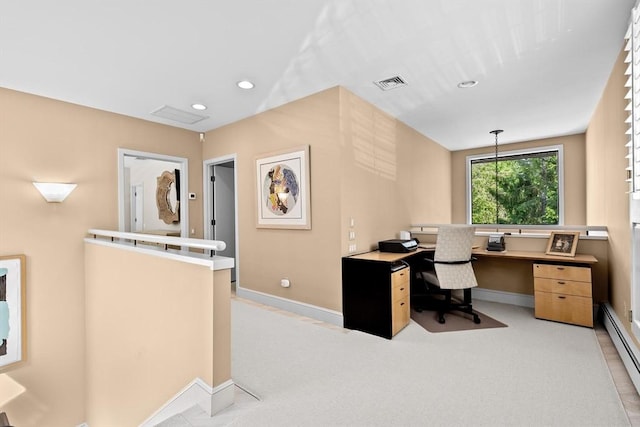 202 Allandale Rd Unit A, Boston, MA 02467 - home office featuring baseboard heating, recessed lighting, and baseboards
