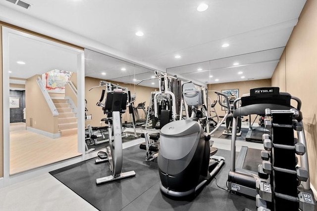 202 Allandale Rd Unit A, Boston, MA 02467 - exercise room featuring recessed lighting and baseboards