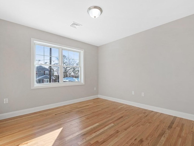 empty room featuring light wood-type flooring