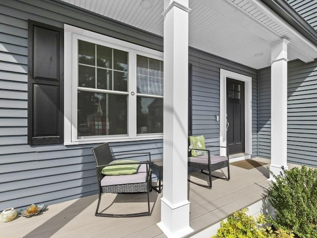 deck with covered porch