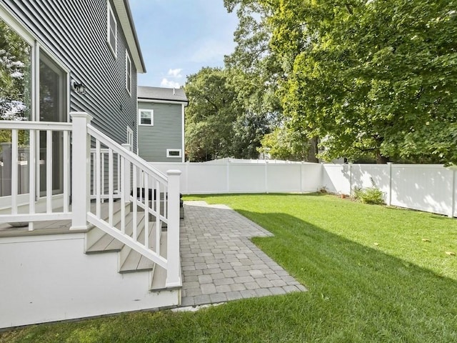 view of yard with a patio area