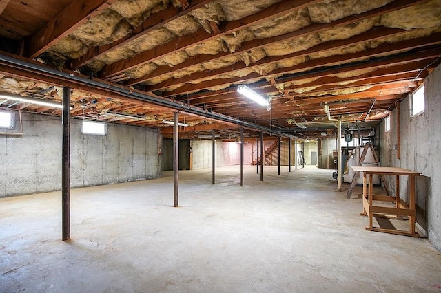 basement with stairway