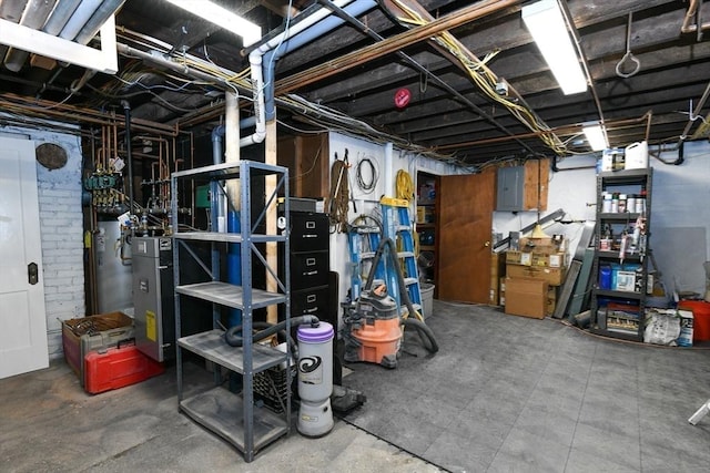unfinished below grade area featuring electric panel
