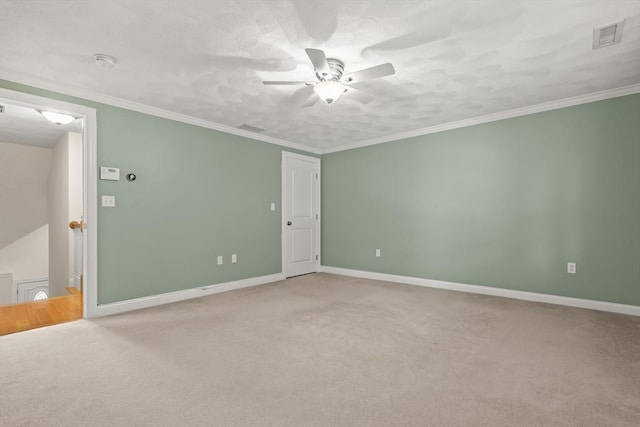 41 Winter Ln Unit 41, Tewksbury, MA 01876 - unfurnished bedroom featuring light colored carpet, a ceiling fan, baseboards, and ornamental molding