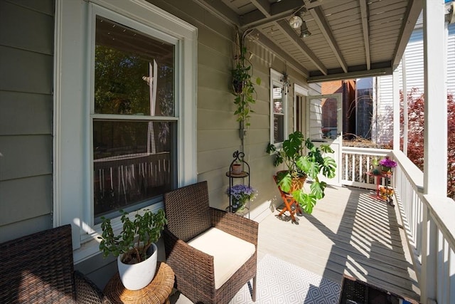 balcony with covered porch