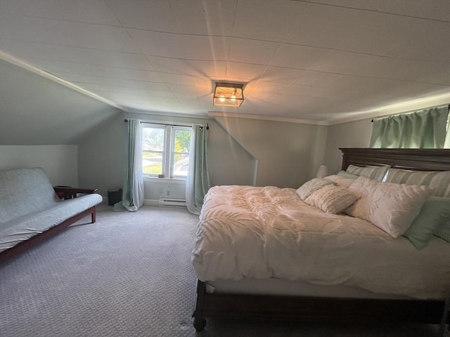 16 Douglas Ave, Beverly, MA 01915 - bedroom with carpet floors, a baseboard radiator, and lofted ceiling