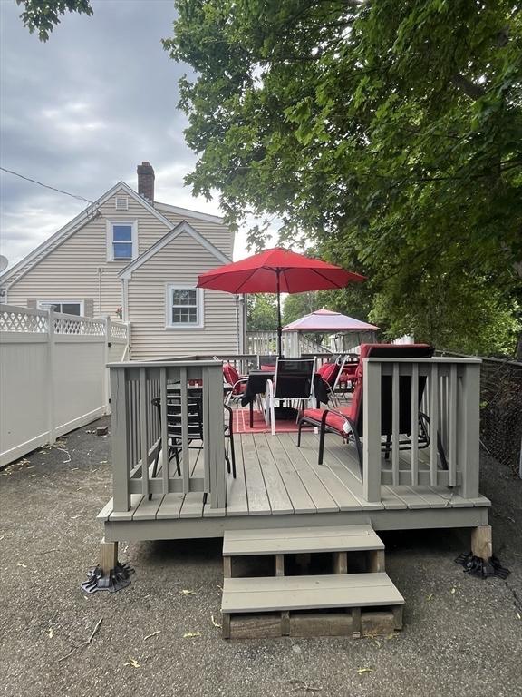 16 Douglas Ave, Beverly, MA 01915 - wooden deck featuring outdoor dining space