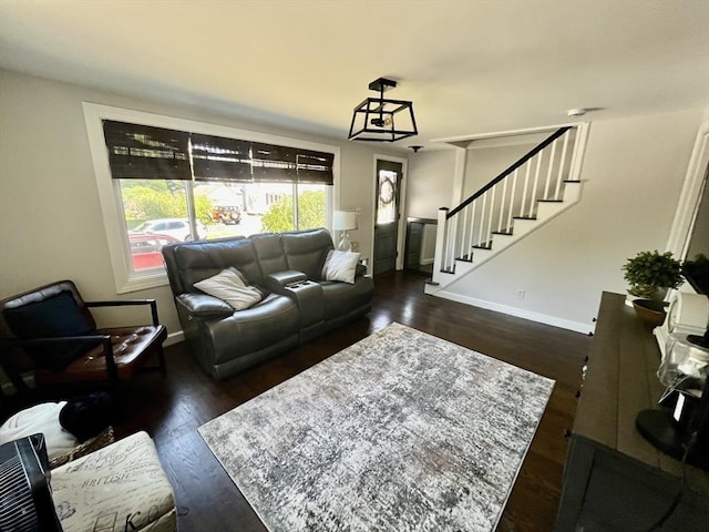 16 Douglas Ave, Beverly, MA 01915 - living area featuring stairway and dark wood-style flooring