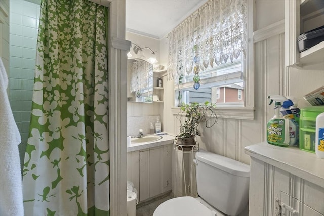 51 Prospect St, Webster, MA 01570 - full bathroom with toilet, ornamental molding, and vanity