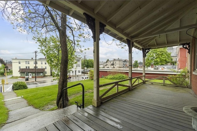 51 Prospect St, Webster, MA 01570 - deck with a lawn and a residential view