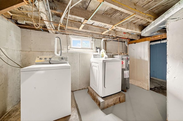 70 Hancock St, Whitman, MA 02382 - below grade area featuring water heater and washing machine and clothes dryer