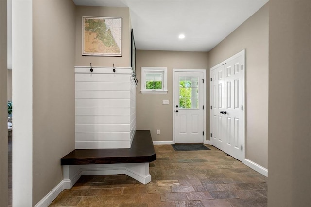 172 Carolyn Cir, Marshfield, MA 02050 - mudroom with stone finish floors and recessed lighting