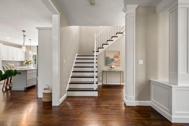 172 Carolyn Cir, Marshfield, MA 02050 - staircase with wood finished floors and recessed lighting