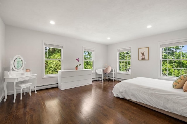 172 Carolyn Cir, Marshfield, MA 02050 - bedroom with multiple windows, wood finished floors, recessed lighting, and a baseboard radiator