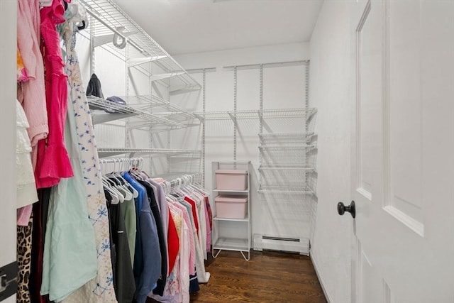 172 Carolyn Cir, Marshfield, MA 02050 - walk in closet featuring a baseboard heating unit and wood finished floors