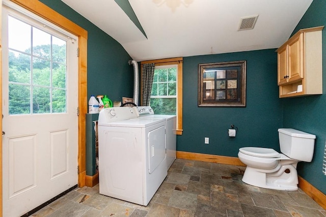 13 Mullin Ave, Quincy, MA 02169 - laundry room with washing machine and dryer and stone finish floors