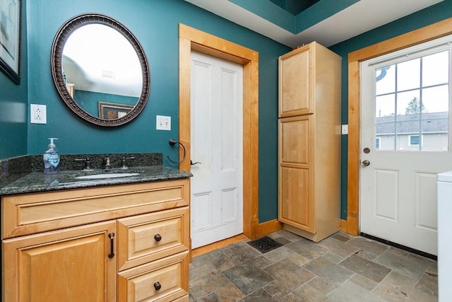 13 Mullin Ave, Quincy, MA 02169 - bathroom featuring vanity and stone tile flooring