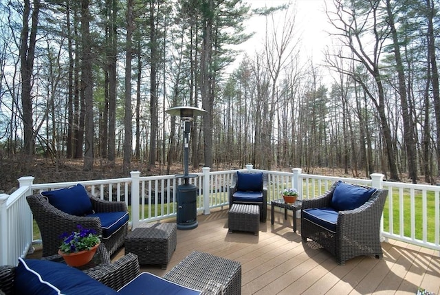 deck featuring an outdoor living space