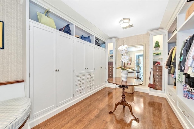 mudroom with light wood-type flooring