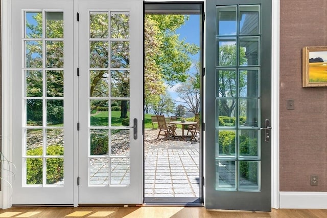 doorway to outside with french doors