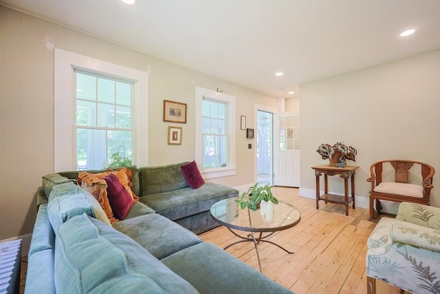 5 Pleasant St, Bourne, MA 02532 - living area featuring light wood-type flooring and recessed lighting