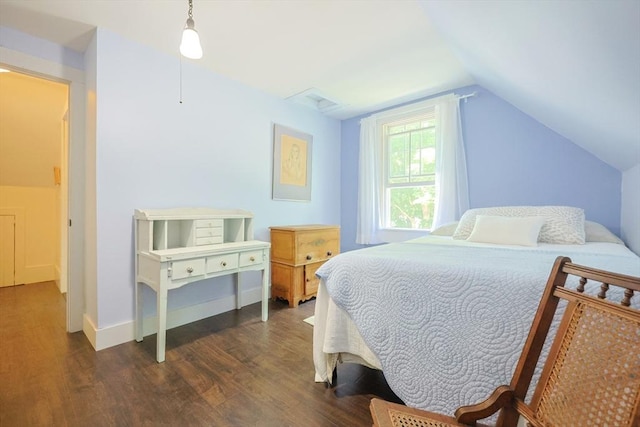 5 Pleasant St, Bourne, MA 02532 - bedroom with dark wood-style flooring and lofted ceiling