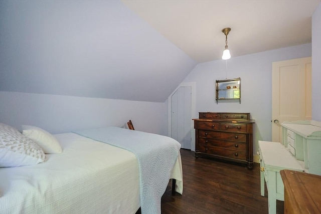 5 Pleasant St, Bourne, MA 02532 - bedroom with dark wood-type flooring and vaulted ceiling