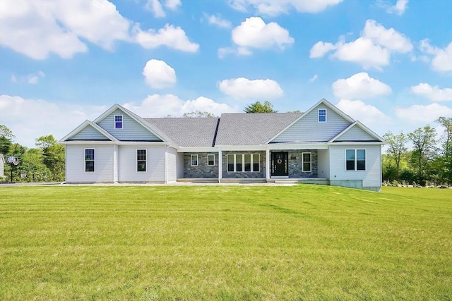 2 Turning Leaf Rd, Ludlow, MA 01056 - rear view of property featuring a lawn and covered porch