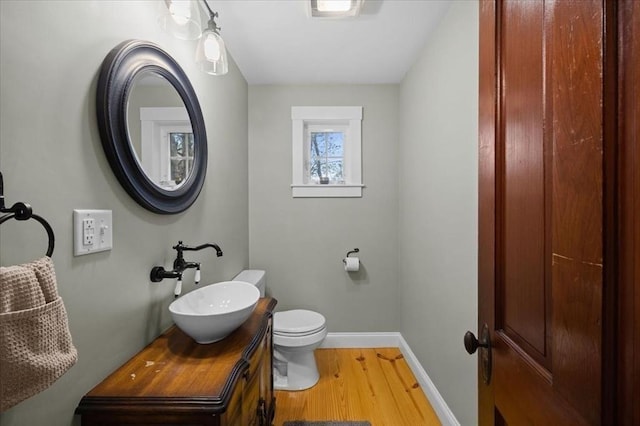 44 Prospect Rd, Plympton, MA 02367 - bathroom featuring wood finished floors, baseboards, toilet, and vanity
