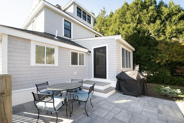 view of patio featuring grilling area