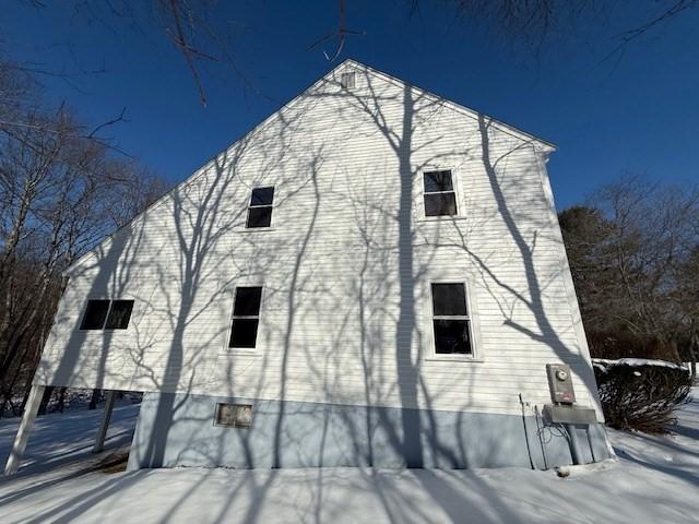 view of snow covered exterior