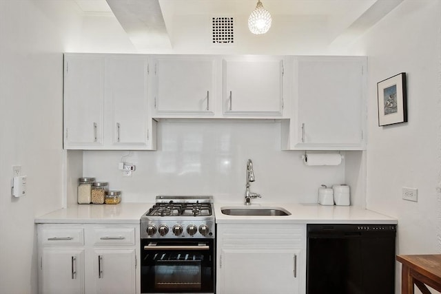 250 Beacon Unit 1B, Boston, MA 02116 - kitchen with black dishwasher, stainless steel gas range, a sink, and light countertops