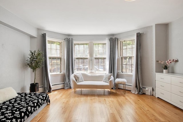 250 Beacon Unit 1B, Boston, MA 02116 - living area featuring light wood finished floors, healthy amount of natural light, and baseboard heating