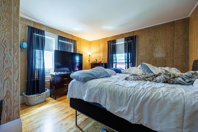 1-3 Fairoaks Ave, Methuen, MA 01844 - bedroom featuring wood finished floors and wooden walls