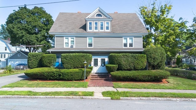 1-3 Fairoaks Ave, Methuen, MA 01844 - american foursquare style home featuring french doors and roof with shingles