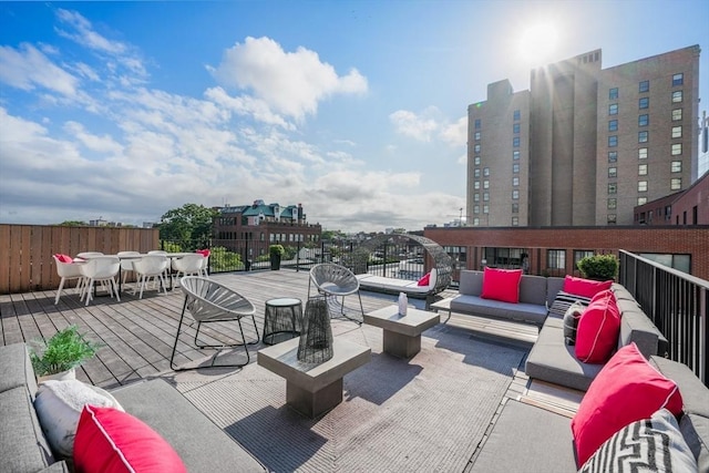 view of patio featuring an outdoor hangout area