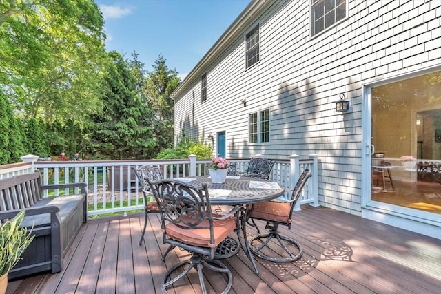 80 Schooner Ln, Barnstable, MA 02601 - wooden deck with outdoor dining space