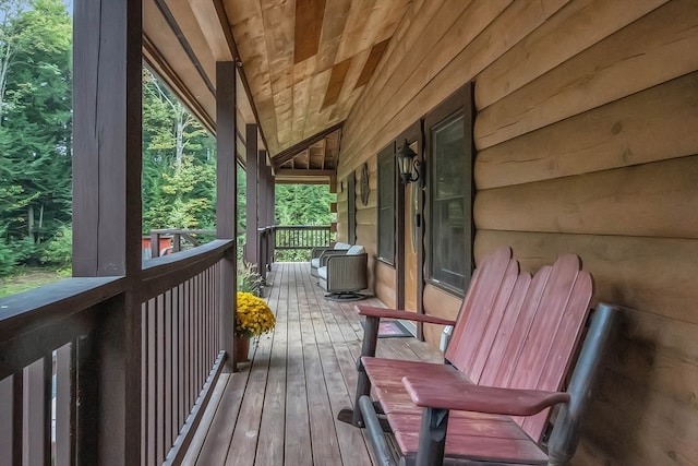 deck with a porch