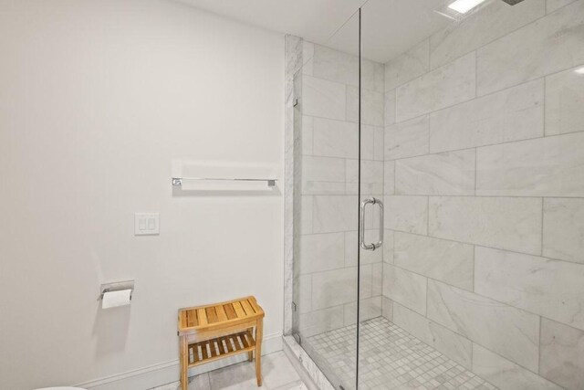 307 Riverview Dr, Chatham, MA 02633 - full bath featuring baseboards and a stall shower