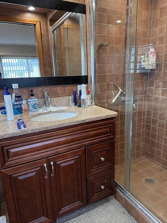 127 Sumner St, Milton, MA 02186 - full bathroom with vanity and a stall shower