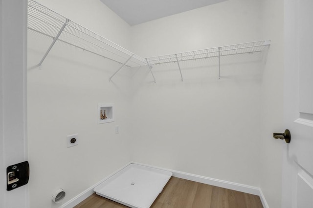 L-244 Doyle Ave, Winchendon, MA 01475 - laundry area featuring washer hookup, hookup for an electric dryer, and wood finished floors