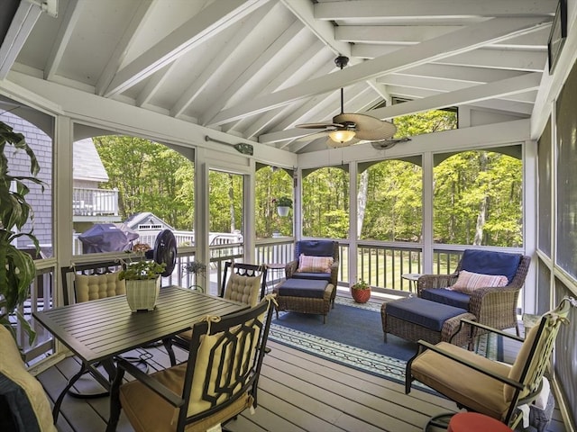 10 Robinhood Rd, Tyngsborough, MA 01879 - sunroom with a ceiling fan, healthy amount of natural light, and outdoor dining area